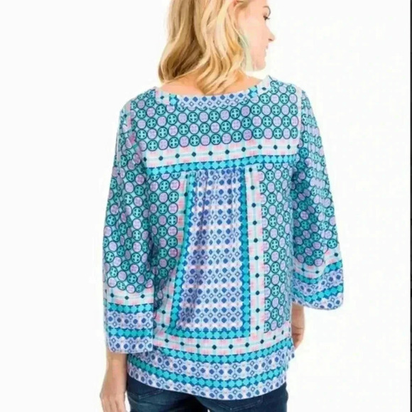 NWT Southern Tide Evelyn Top - Tropical Palm Green - Picture 3 of 3